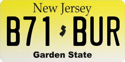 NJ license plate B71BUR