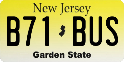 NJ license plate B71BUS
