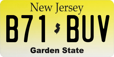 NJ license plate B71BUV