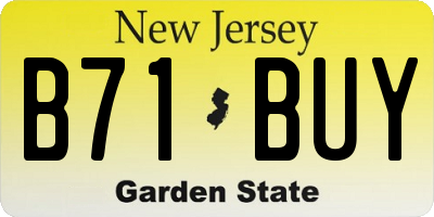 NJ license plate B71BUY