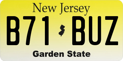 NJ license plate B71BUZ