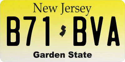 NJ license plate B71BVA