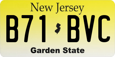 NJ license plate B71BVC