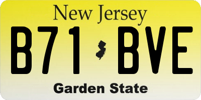 NJ license plate B71BVE