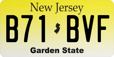 NJ license plate B71BVF