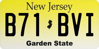 NJ license plate B71BVI