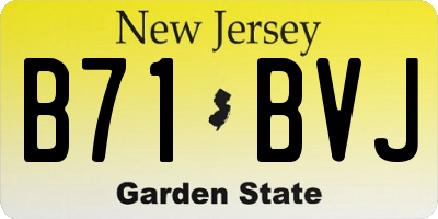 NJ license plate B71BVJ