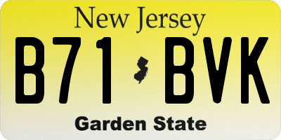 NJ license plate B71BVK