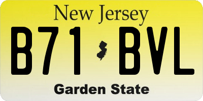 NJ license plate B71BVL