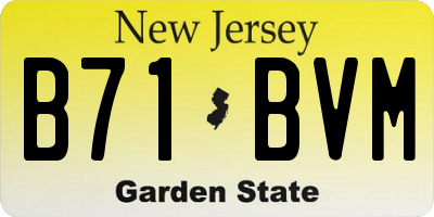 NJ license plate B71BVM