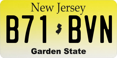 NJ license plate B71BVN