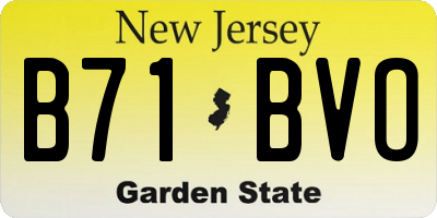 NJ license plate B71BVO