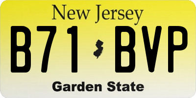 NJ license plate B71BVP