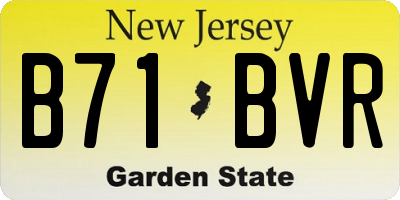 NJ license plate B71BVR
