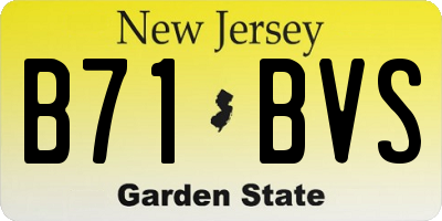 NJ license plate B71BVS