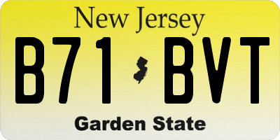 NJ license plate B71BVT