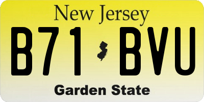 NJ license plate B71BVU