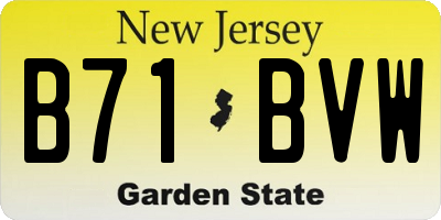NJ license plate B71BVW