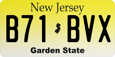 NJ license plate B71BVX