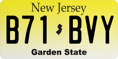 NJ license plate B71BVY