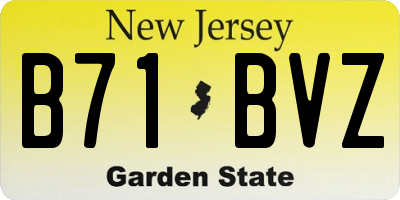 NJ license plate B71BVZ