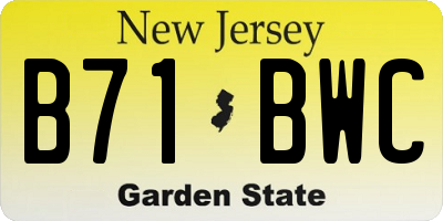 NJ license plate B71BWC
