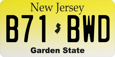 NJ license plate B71BWD