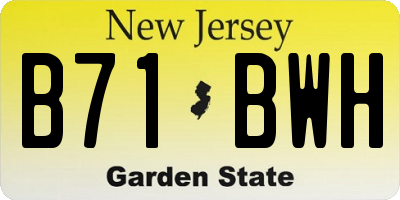 NJ license plate B71BWH