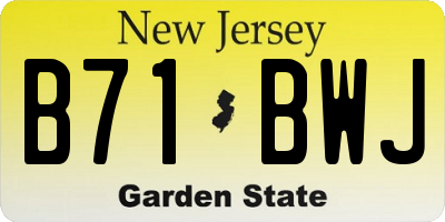 NJ license plate B71BWJ