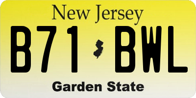 NJ license plate B71BWL