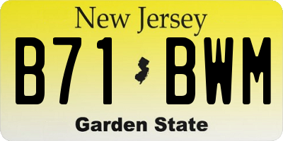 NJ license plate B71BWM