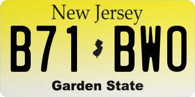 NJ license plate B71BWO