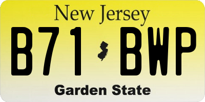 NJ license plate B71BWP