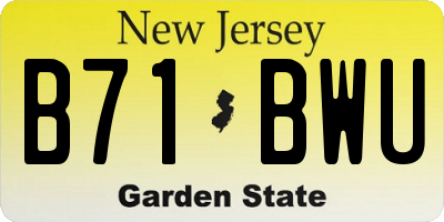 NJ license plate B71BWU