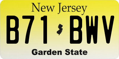 NJ license plate B71BWV