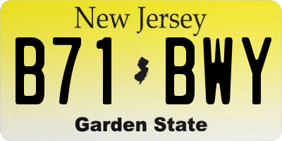 NJ license plate B71BWY