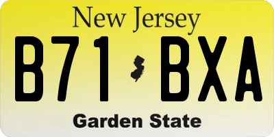 NJ license plate B71BXA