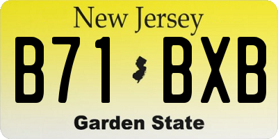 NJ license plate B71BXB