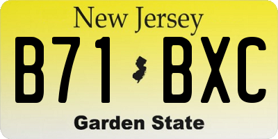 NJ license plate B71BXC