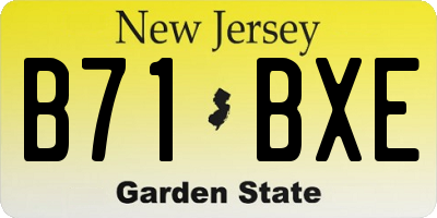 NJ license plate B71BXE
