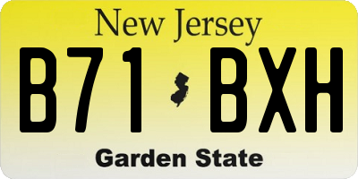 NJ license plate B71BXH