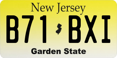 NJ license plate B71BXI