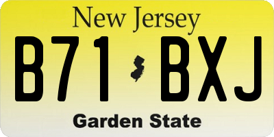 NJ license plate B71BXJ
