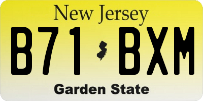 NJ license plate B71BXM