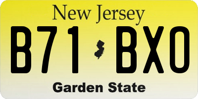 NJ license plate B71BXO
