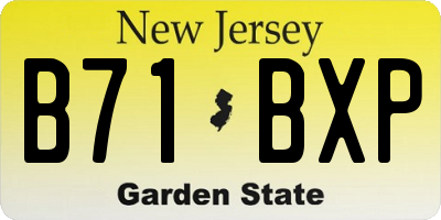 NJ license plate B71BXP
