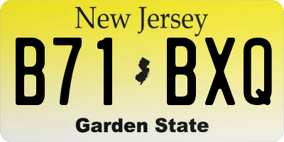NJ license plate B71BXQ