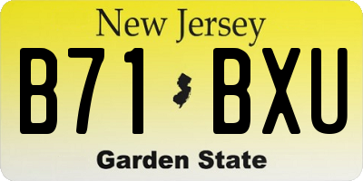 NJ license plate B71BXU