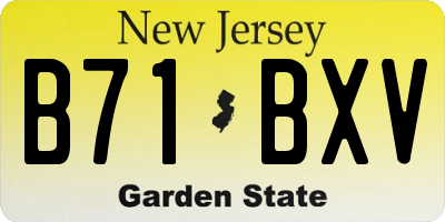 NJ license plate B71BXV