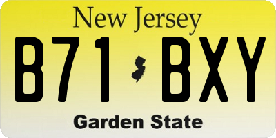NJ license plate B71BXY